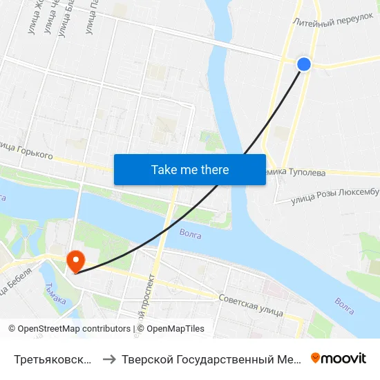 Третьяковский Переулок to Тверской Государственный Медицинский Университет map