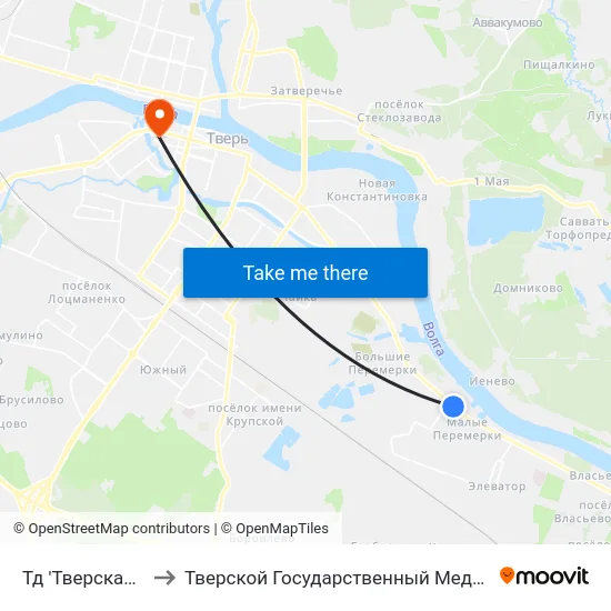 Тд 'Тверская Ярмарка' to Тверской Государственный Медицинский Университет map