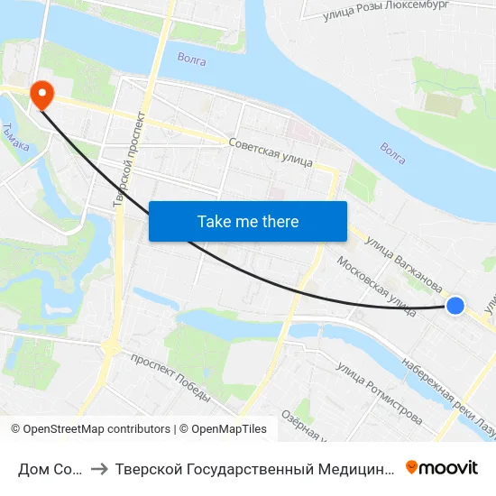Дом Союзов to Тверской Государственный Медицинский Университет map