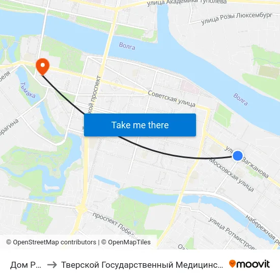 Дом Радио to Тверской Государственный Медицинский Университет map