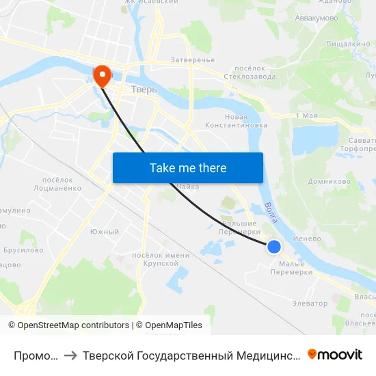 Промопост to Тверской Государственный Медицинский Университет map