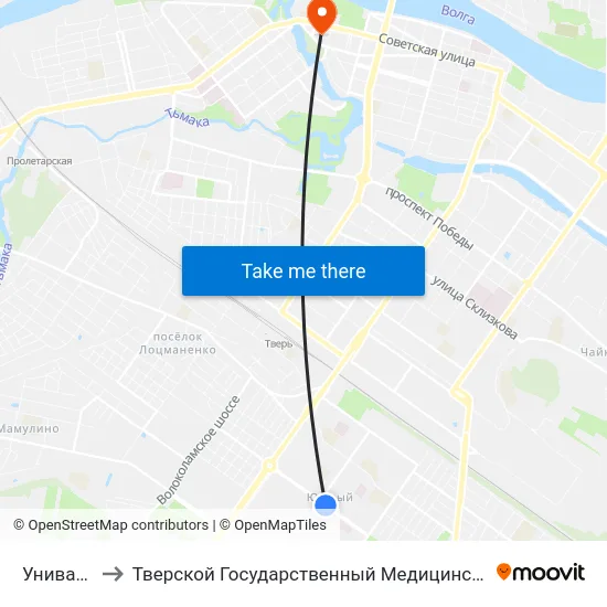 Униварсам to Тверской Государственный Медицинский Университет map