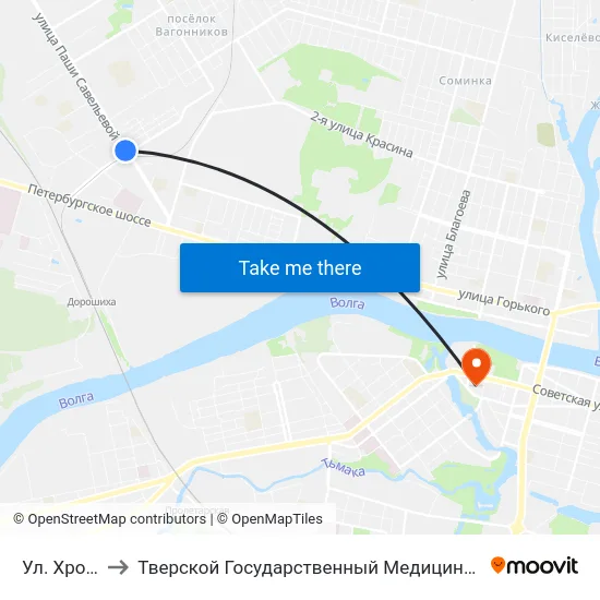 Ул. Хромова to Тверской Государственный Медицинский Университет map