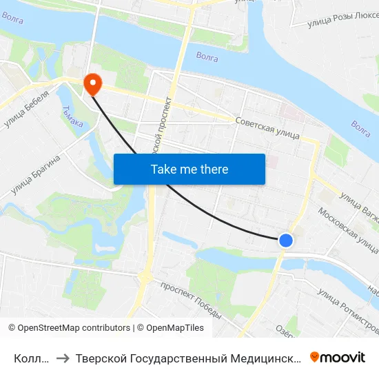 Колледж to Тверской Государственный Медицинский Университет map