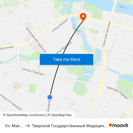 Ул. Макарова to Тверской Государственный Медицинский Университет map