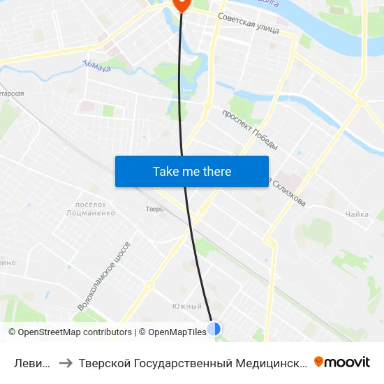 Левитана to Тверской Государственный Медицинский Университет map
