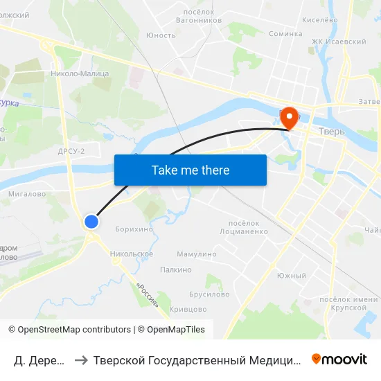 Д. Деревнище to Тверской Государственный Медицинский Университет map