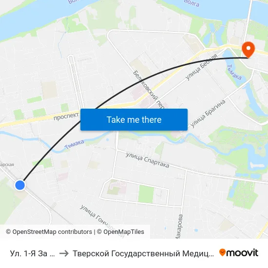 Ул. 1-Я За Линией to Тверской Государственный Медицинский Университет map