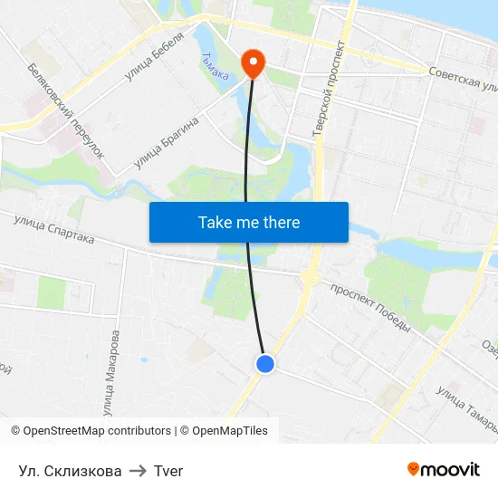 Ул. Склизкова to Tver map