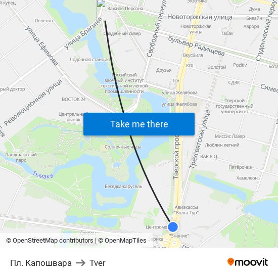 Пл. Капошвара to Tver map