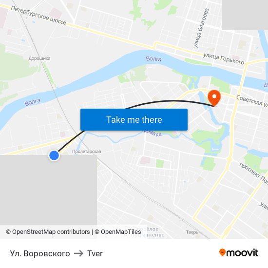 Ул. Воровского to Tver map