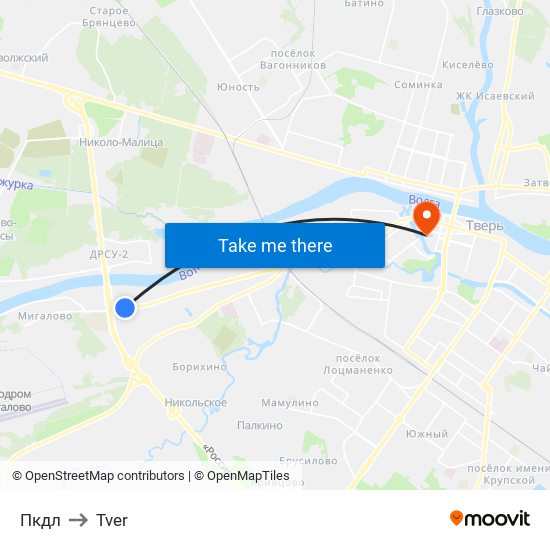 Пкдл to Tver map