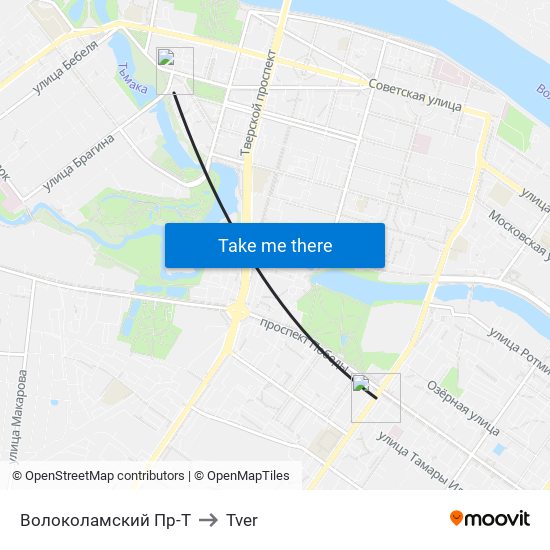 Волоколамский Пр-Т to Tver map