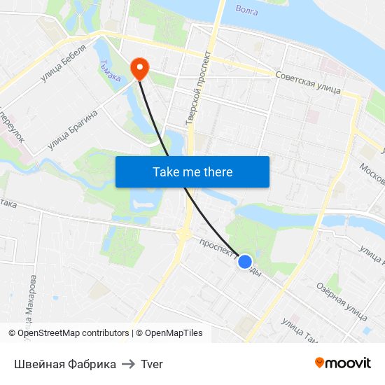 Швейная Фабрика to Tver map