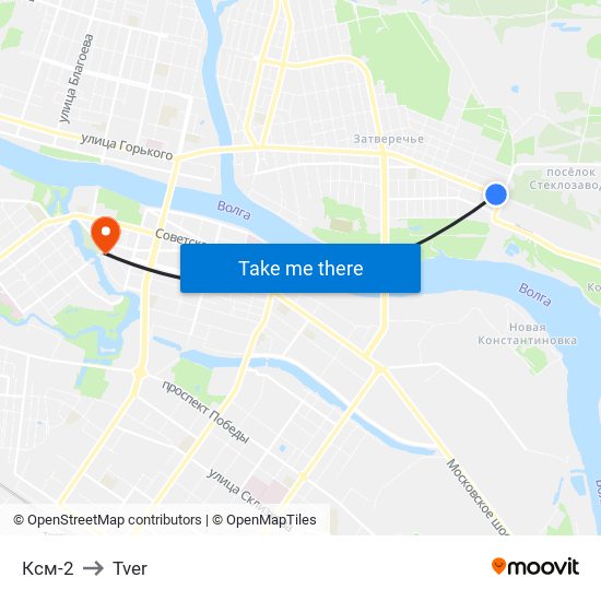 Ксм-2 to Tver map