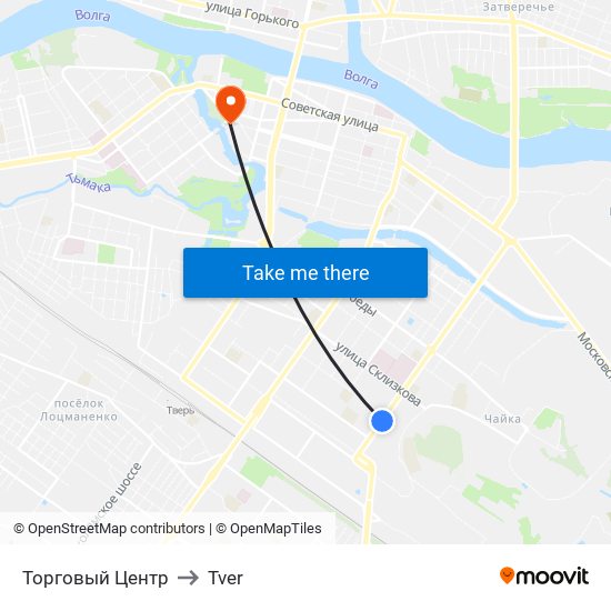 Торговый Центр to Tver map