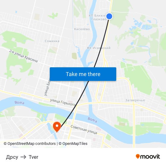 Дрсу to Tver map