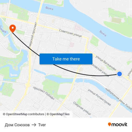 Дом Союзов to Tver map