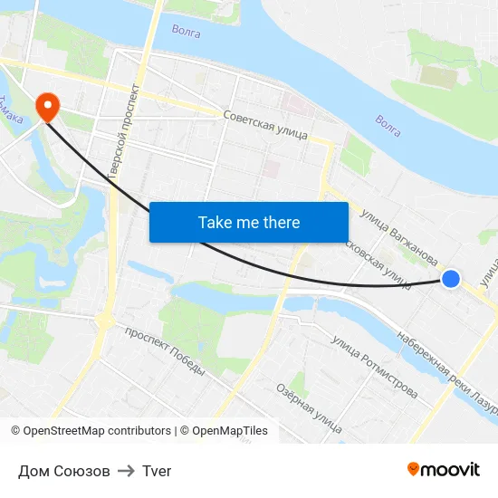 Дом Союзов to Tver map