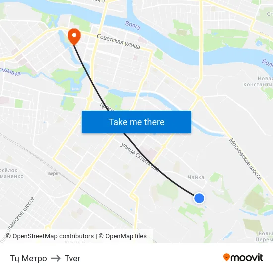 Тц Метро to Tver map