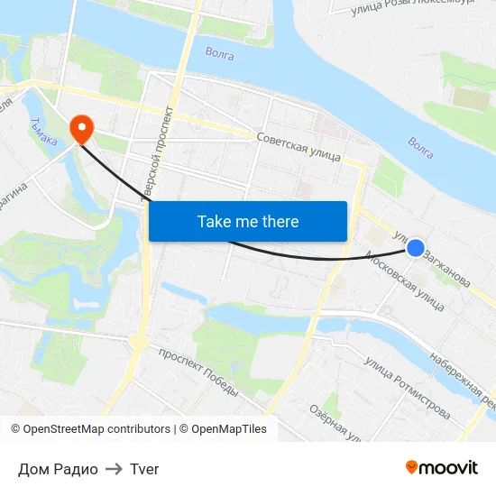 Дом Радио to Tver map