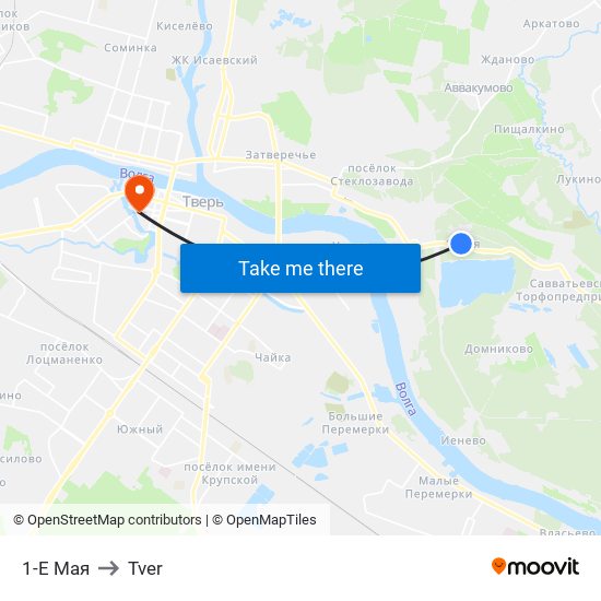 1-Е Мая to Tver map