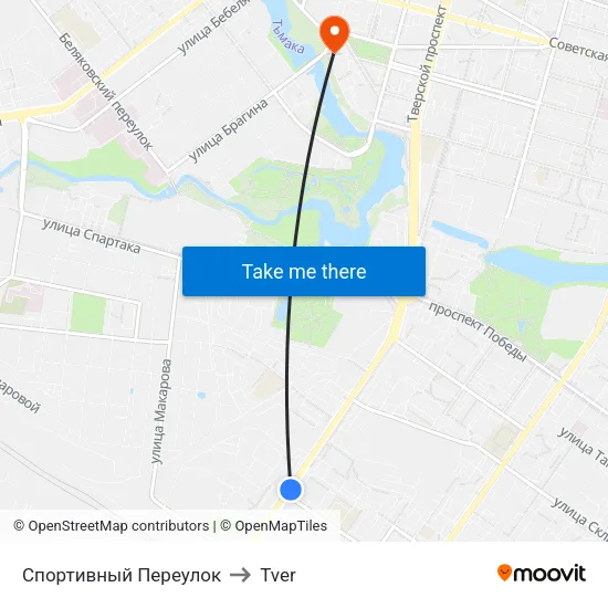 Sports Lane to Tver map