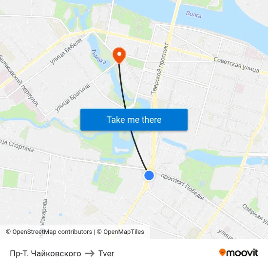 Пр-Т. Чайковского to Tver map
