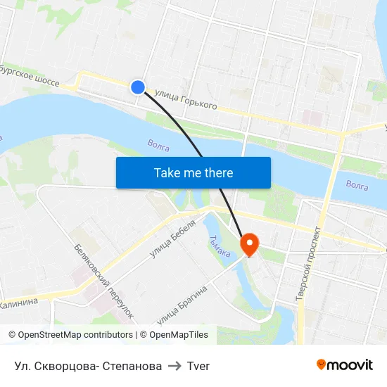 Ул. Скворцова- Степанова to Tver map