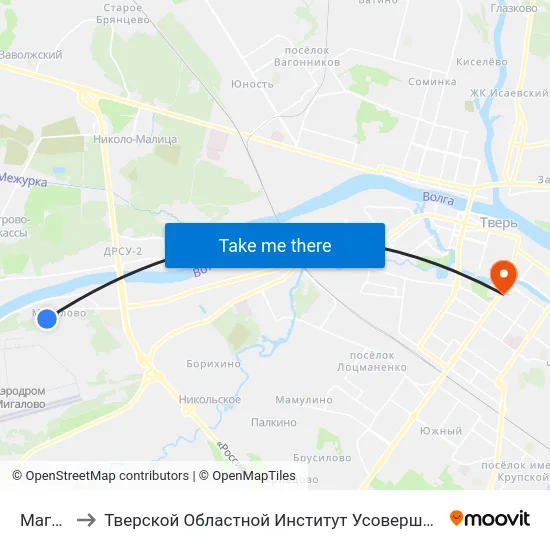 Магазин to Тверской Областной Институт Усовершенствования Учите map