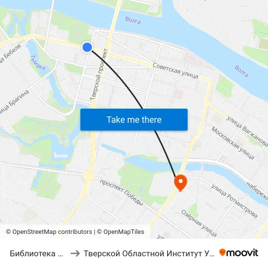 Библиотека Им. Горького to Тверской Областной Институт Усовершенствования Учите map