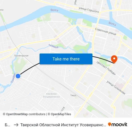 Баня to Тверской Областной Институт Усовершенствования Учите map