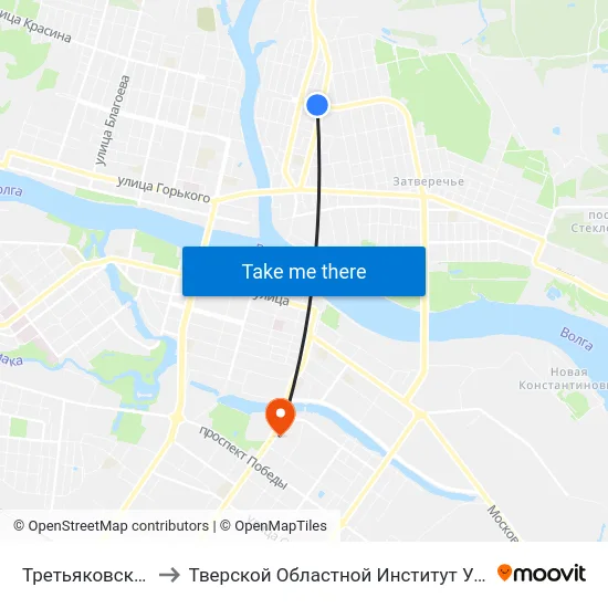 Третьяковский Переулок to Тверской Областной Институт Усовершенствования Учите map