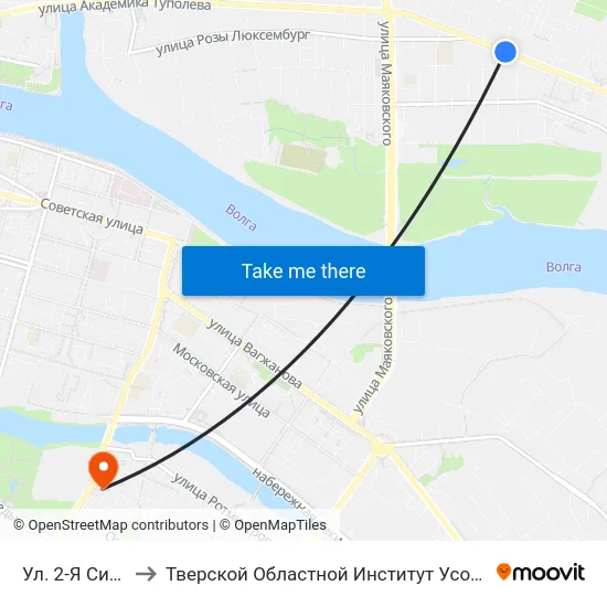 Ул. 2-Я Силикатная to Тверской Областной Институт Усовершенствования Учите map