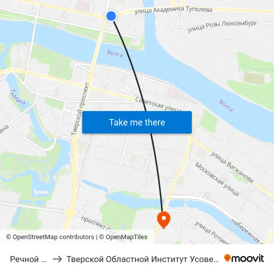 Речной Вокзал to Тверской Областной Институт Усовершенствования Учите map