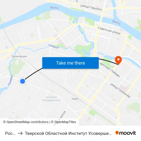 Россия to Тверской Областной Институт Усовершенствования Учите map