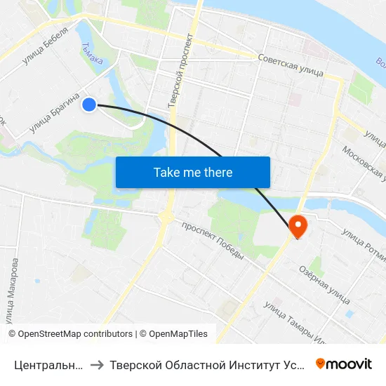 Центральный Рынок to Тверской Областной Институт Усовершенствования Учите map