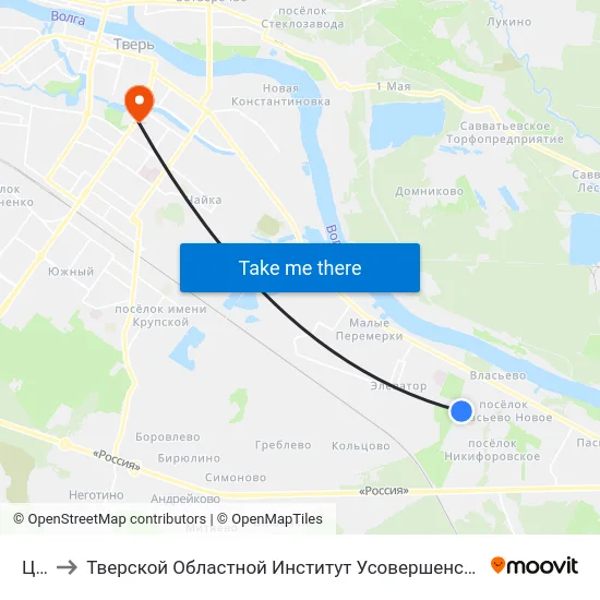 Црб to Тверской Областной Институт Усовершенствования Учите map