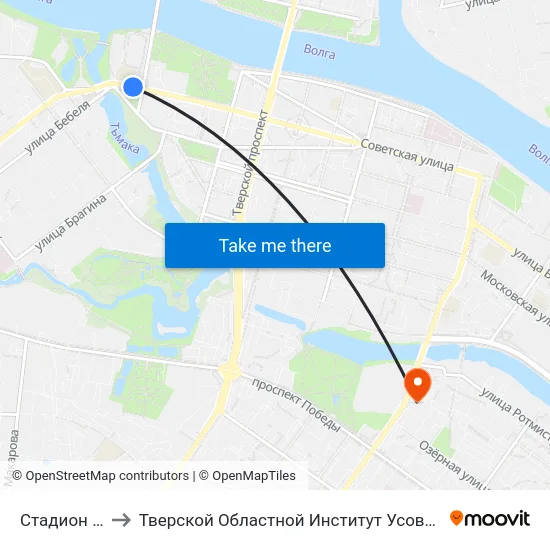 Стадион 'Химик' to Тверской Областной Институт Усовершенствования Учите map