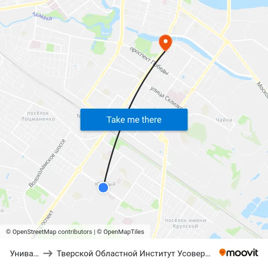 Униварсам to Тверской Областной Институт Усовершенствования Учите map