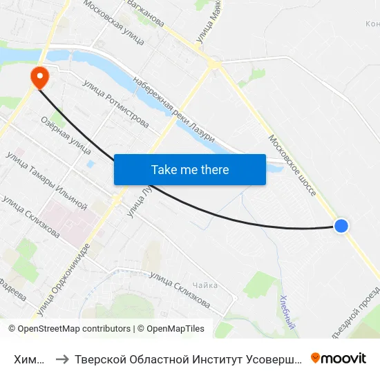 Химпром to Тверской Областной Институт Усовершенствования Учите map
