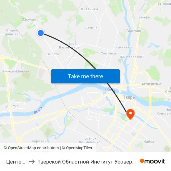 Центросвар to Тверской Областной Институт Усовершенствования Учите map