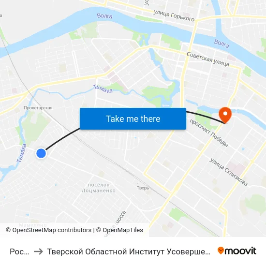 Россия to Тверской Областной Институт Усовершенствования Учите map