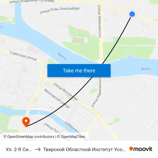 Ул. 2-Я Силикатная to Тверской Областной Институт Усовершенствования Учите map