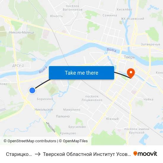 Старицкое Шоссе to Тверской Областной Институт Усовершенствования Учите map
