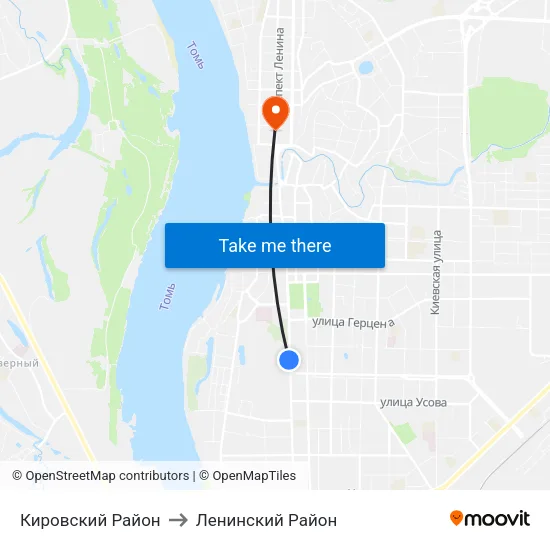 Кировский Район to Ленинский Район map