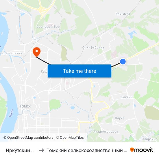 Иркутский Тракт, 177 to Томский сельскохозяйственный институт, филиал НГАУ map