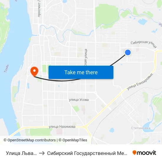 Улица Льва Толстого to Сибирский Государственный Медицинский Университет map