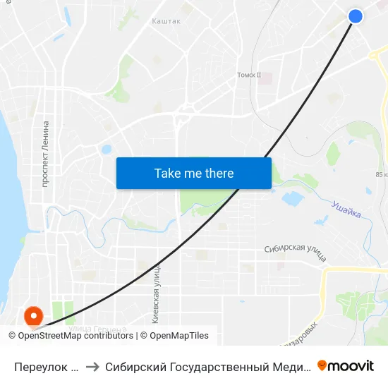 Переулок Русский to Сибирский Государственный Медицинский Университет map