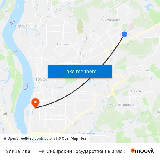 Улица Ивана Черных to Сибирский Государственный Медицинский Университет map